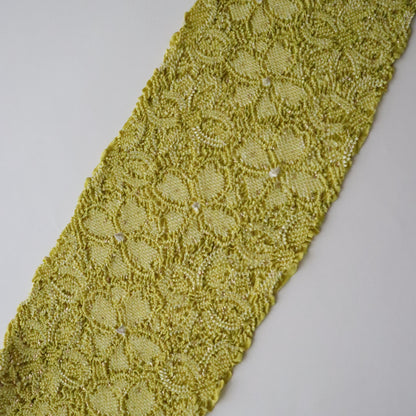 絞染帯揚げ「八重桜 - 黄緑」大原商店