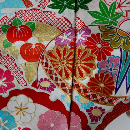 京友禅 | 御祝着フルセット | 七五三 | 七歳 | 正絹 | 手描き | 黒 | 雪輪青海波