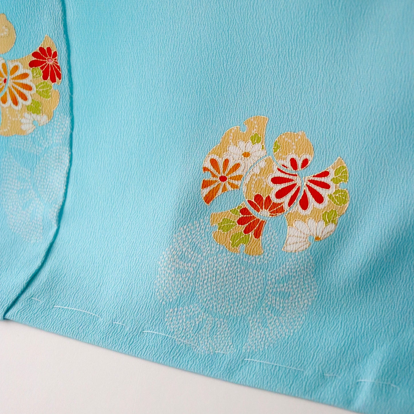 型友禅 | 御祝着フルセット | 七五三 | 七歳 | 正絹 | 型染 | 水色 | 福良雀