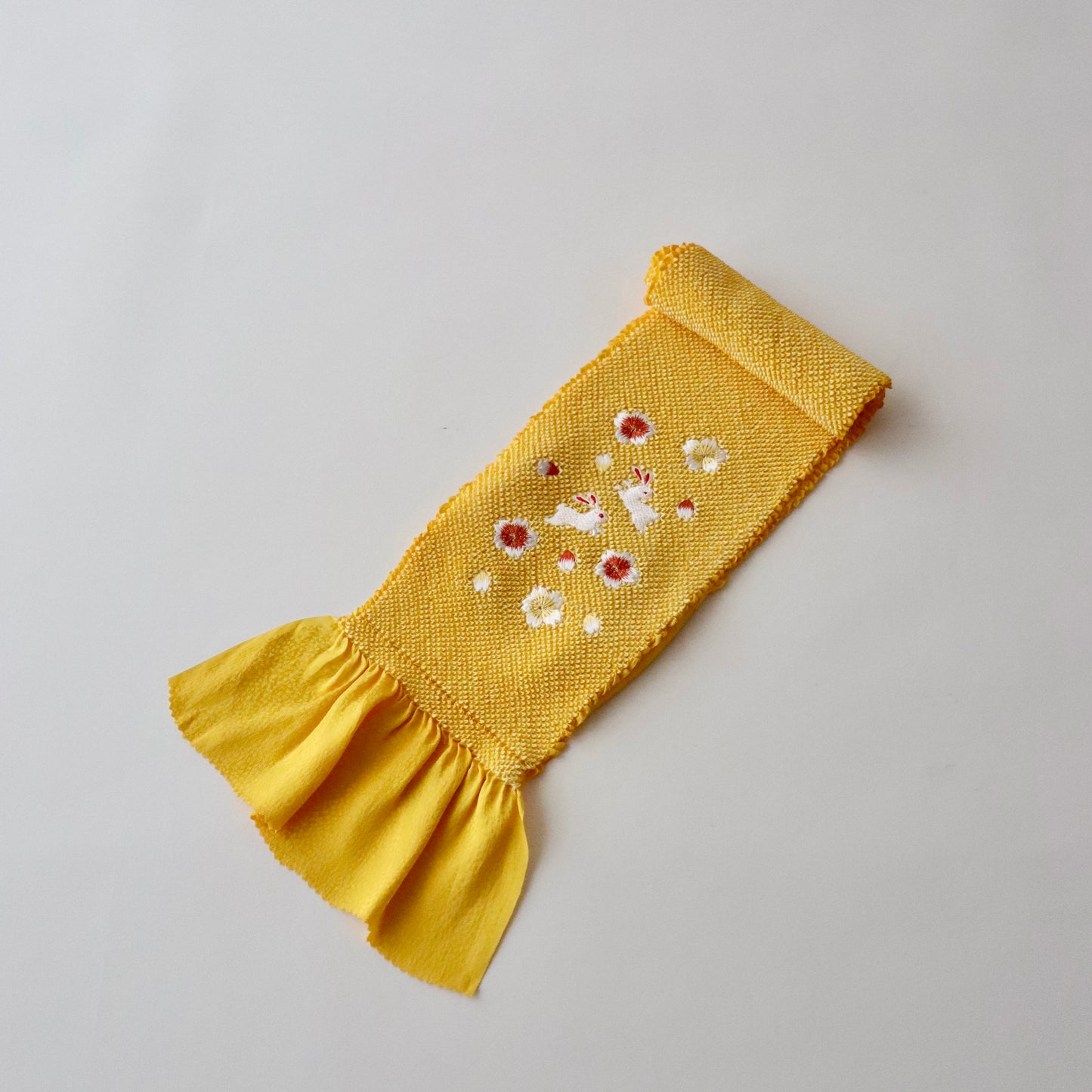 帯揚げ | 七五三 | 七歳 | 正絹 | 桜兎 | 絞染 | 刺繍 | 大原商店