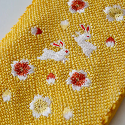 帯揚げ | 七五三 | 七歳 | 正絹 | 桜兎 | 絞染 | 刺繍 | 大原商店