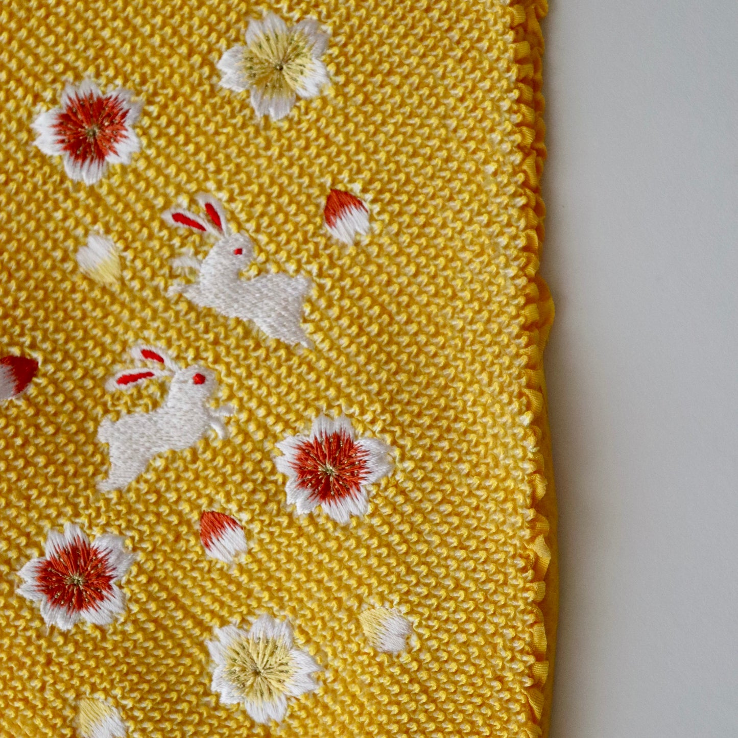 帯揚げ | 七五三 | 七歳 | 正絹 | 桜兎 | 絞染 | 刺繍 | 大原商店