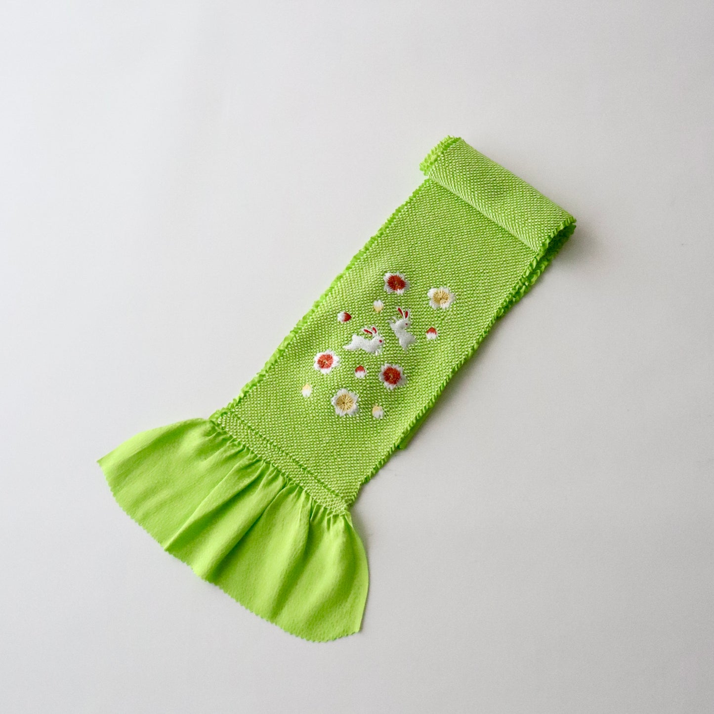 帯揚げ | 七五三 | 七歳 | 正絹 | 桜兎 | 絞染 | 刺繍 | 大原商店