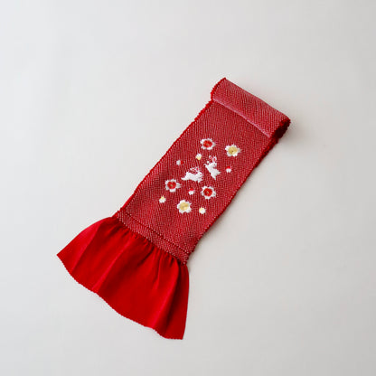 帯揚げ | 七五三 | 七歳 | 正絹 | 桜兎 | 絞染 | 刺繍 | 大原商店