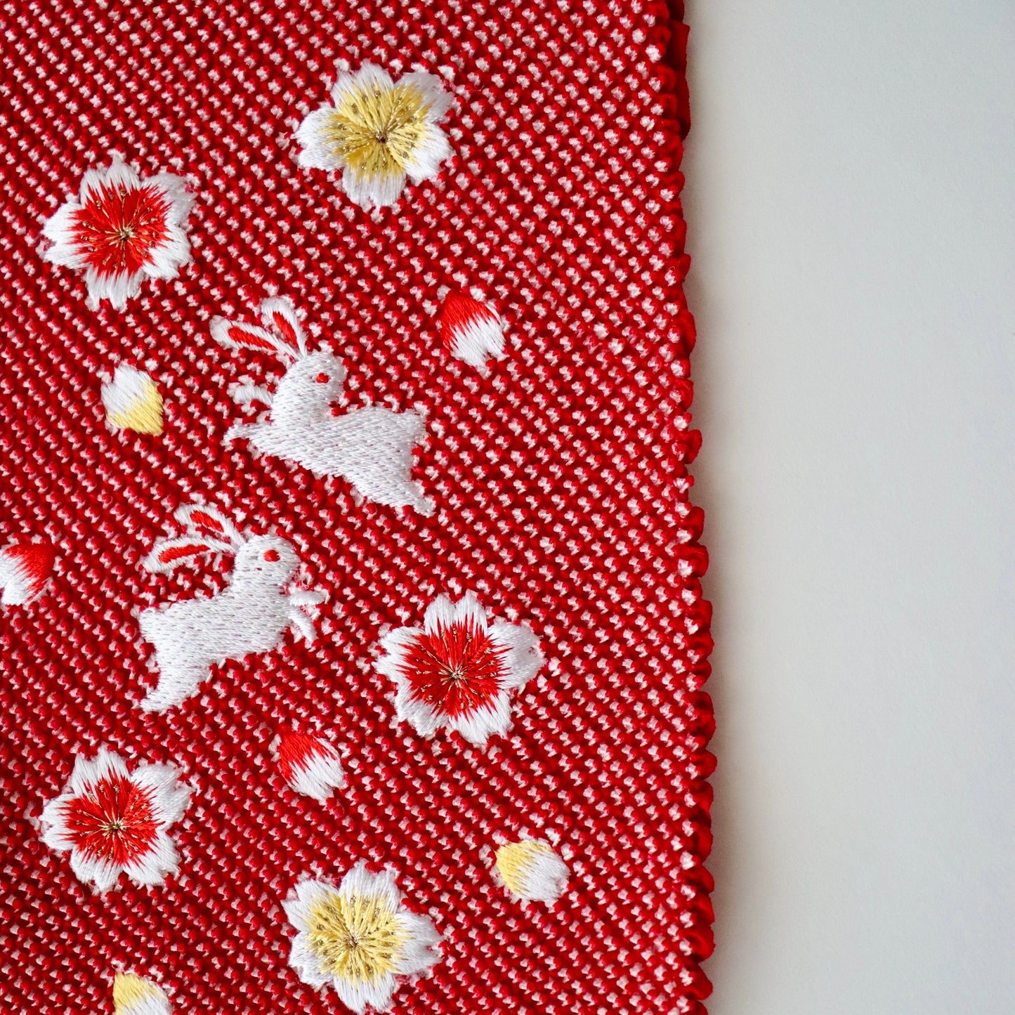 帯揚げ | 七五三 | 七歳 | 正絹 | 桜兎 | 絞染 | 刺繍 | 大原商店