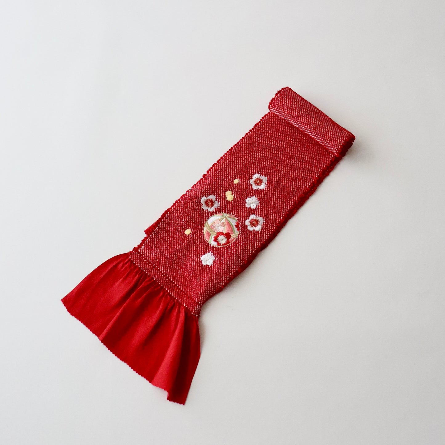 帯揚げ | 七五三 | 七歳 | 正絹 | 桜鞠 | 絞染 | 刺繍 | 大原商店