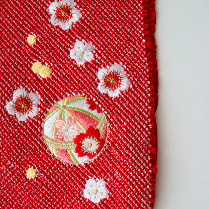 帯揚げ | 七五三 | 七歳 | 正絹 | 桜鞠 | 絞染 | 刺繍 | 大原商店