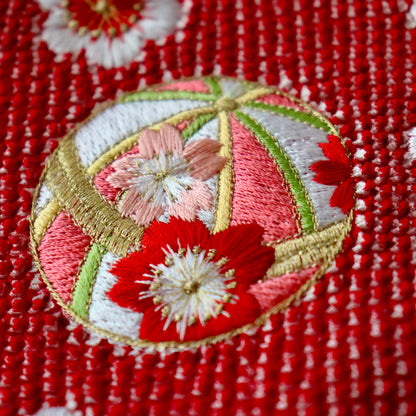 帯揚げ | 七五三 | 七歳 | 正絹 | 桜鞠 | 絞染 | 刺繍 | 大原商店