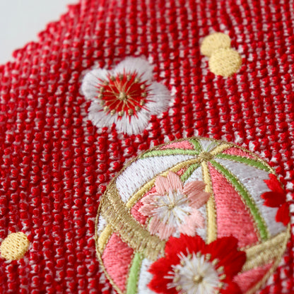 帯揚げ | 七五三 | 七歳 | 正絹 | 桜鞠 | 絞染 | 刺繍 | 大原商店