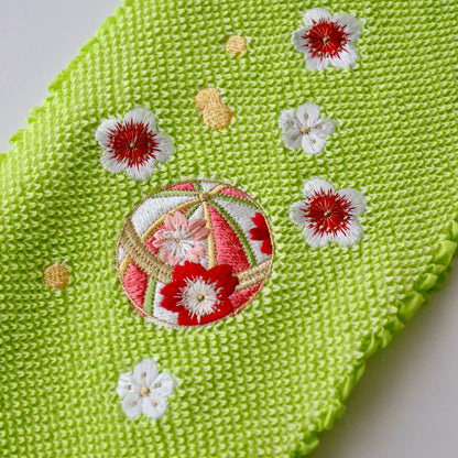 帯揚げ | 七五三 | 七歳 | 正絹 | 桜鞠 | 絞染 | 刺繍 | 大原商店