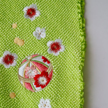 帯揚げ | 七五三 | 七歳 | 正絹 | 桜鞠 | 絞染 | 刺繍 | 大原商店