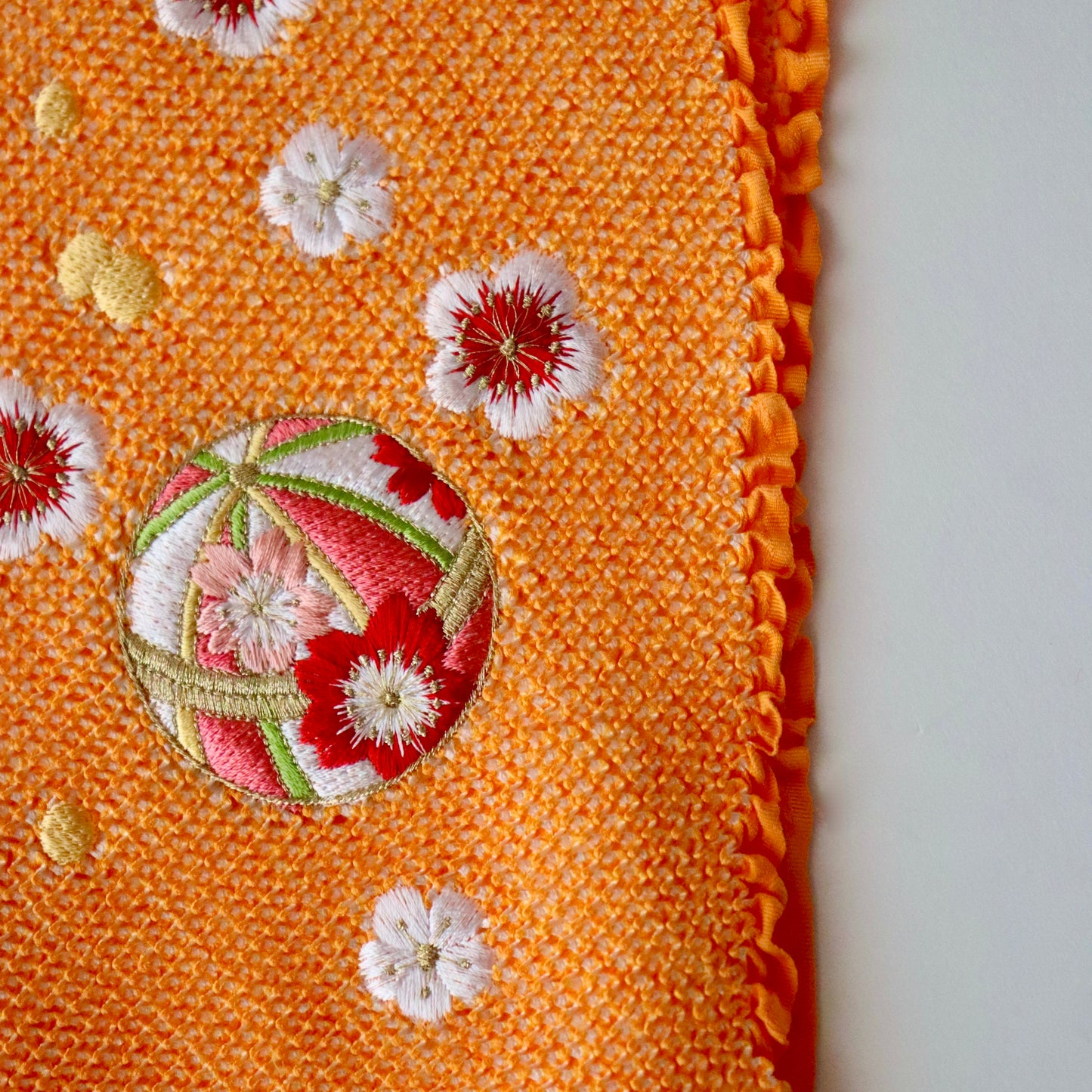帯揚げ | 七五三 | 七歳 | 正絹 | 桜鞠 | 絞染 | 刺繍 | 大原商店