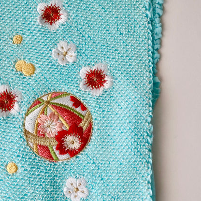 帯揚げ | 七五三 | 七歳 | 正絹 | 桜鞠 | 絞染 | 刺繍 | 大原商店