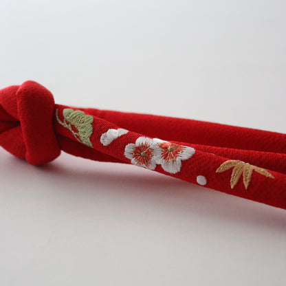 帯締め | 七五三 | 七歳 | 正絹 | 丸ぐけ | 松竹梅 | 刺繍 | 大原商店