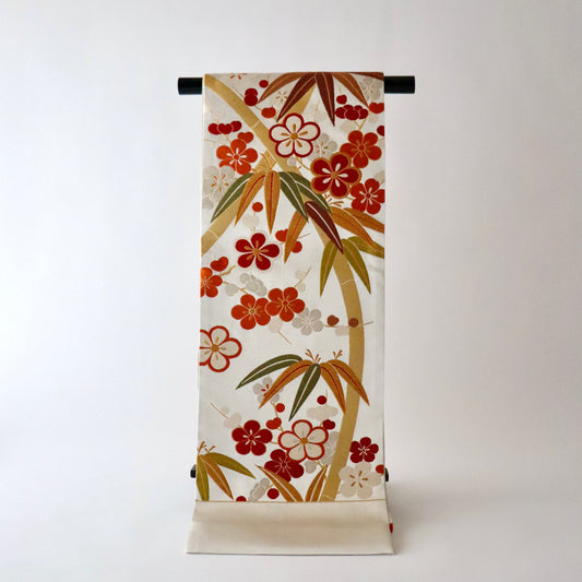 袋帯「松竹梅花文」梅垣織物