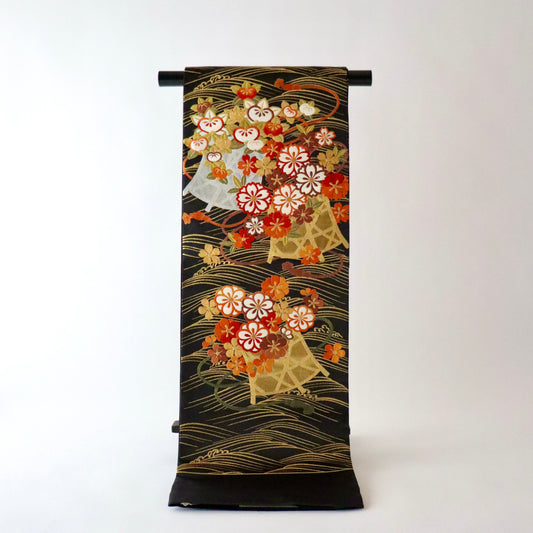 袋帯「波花籠文」梅垣織物