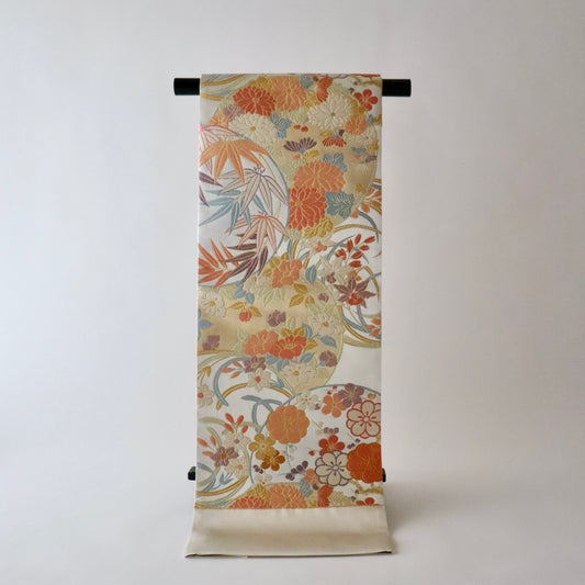 袋帯「春秋花丸文」梅垣織物