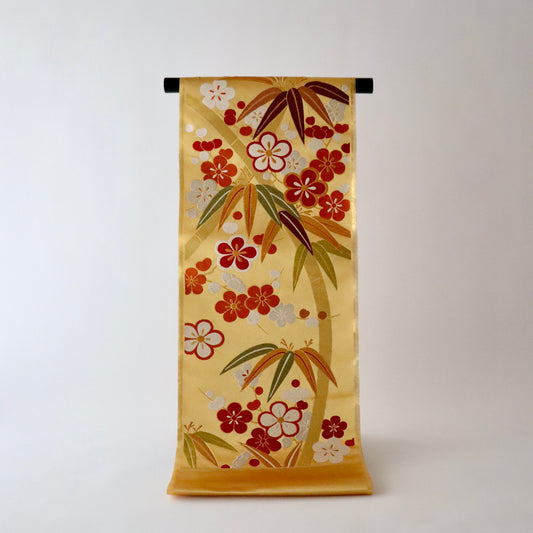 袋帯「松竹梅花文」梅垣織物