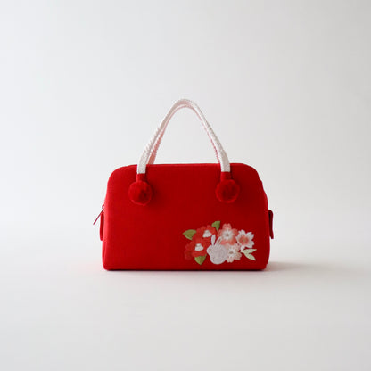 利休バッグ | 七五三 | 七歳 | 正絹 | 花兎 | 刺繍 | 大原商店