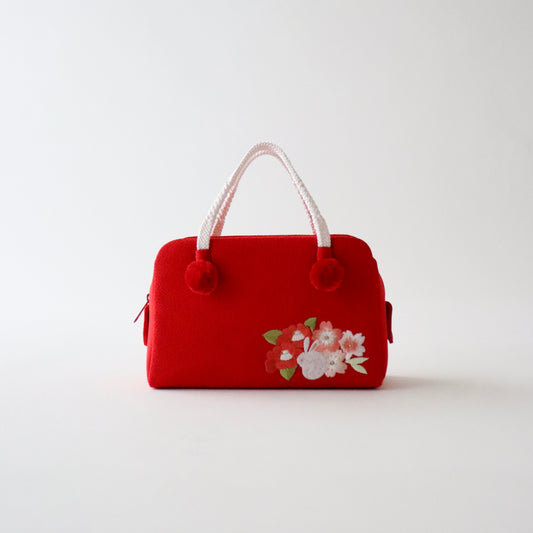 利休バッグ | 七五三 | 七歳 | 正絹 | 花兎 | 刺繍 | 大原商店