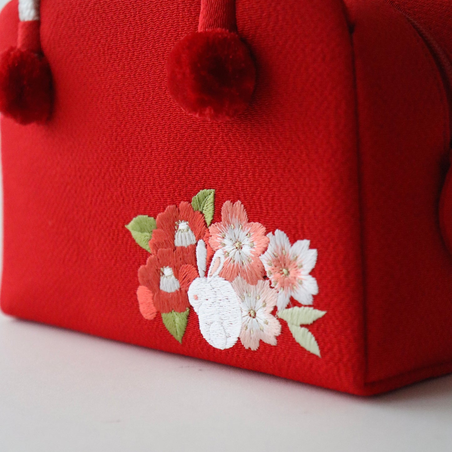 利休バッグ | 七五三 | 七歳 | 正絹 | 花兎 | 刺繍 | 大原商店