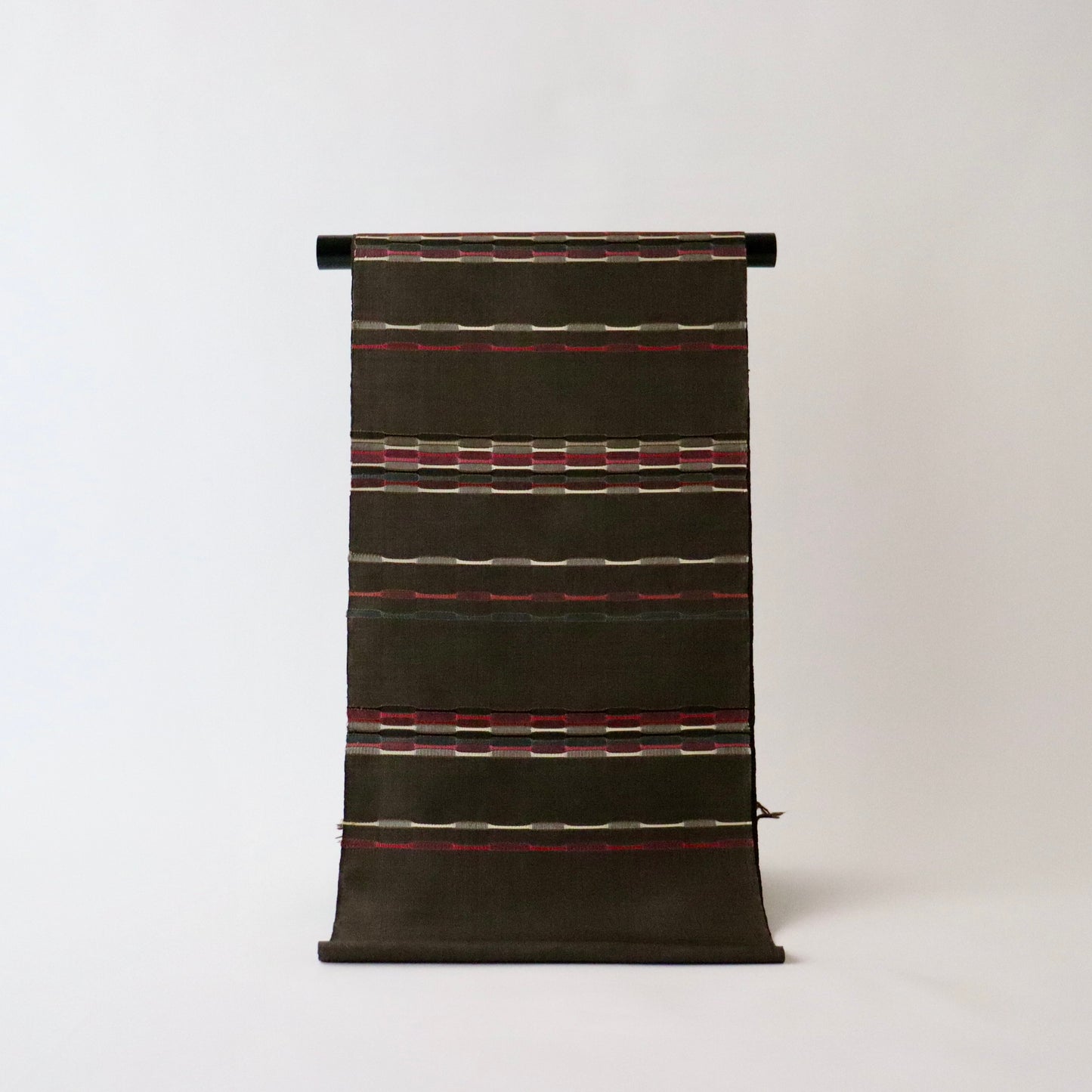 九寸名古屋帯「草木染手織 - 吉野間道」藤山千春 / 錦霞染織工房