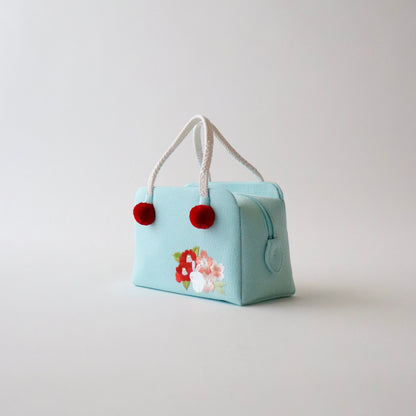 利休バッグ | 七五三 | 七歳 | 正絹 | 花兎 | 刺繍 | 大原商店