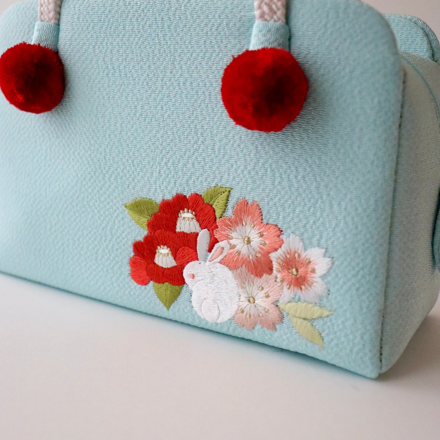 利休バッグ | 七五三 | 七歳 | 正絹 | 花兎 | 刺繍 | 大原商店