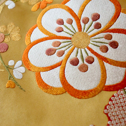 袋帯「竹垣梅花文」梅垣織物