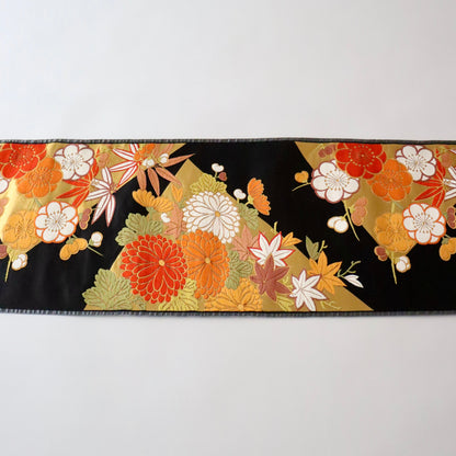 袋帯「裂形春秋花文」梅垣織物