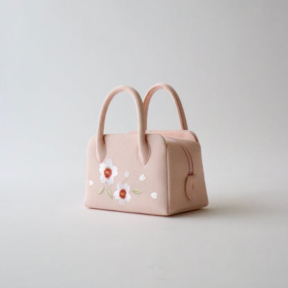 利休バッグ | 七五三 | 七歳 | 正絹 | 桜 | 薄紅 | 刺繍 | 大原商店