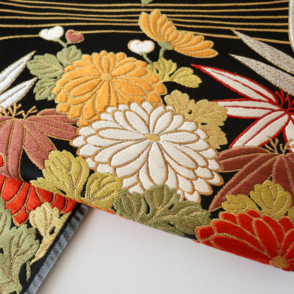 袋帯「流水菊椿文」梅垣織物