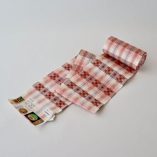 四寸帯「首里花織 - wht.p」勝連鈴奈