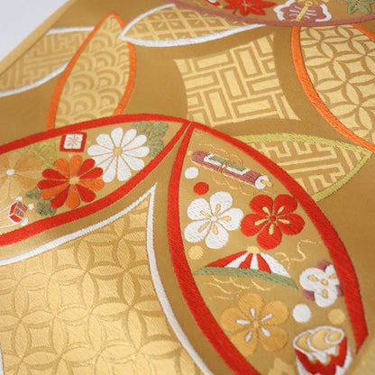 袋帯「小袖重ね七宝文」梅垣織物