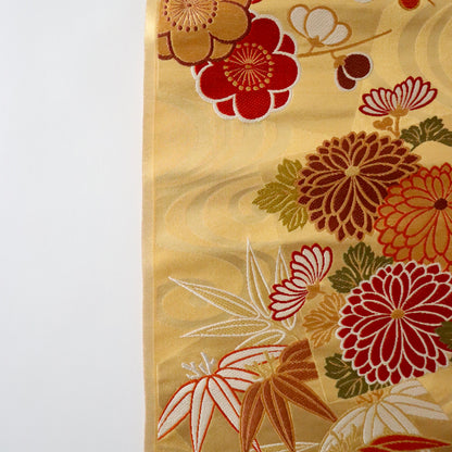 袋帯「流水色紙花文」梅垣織物