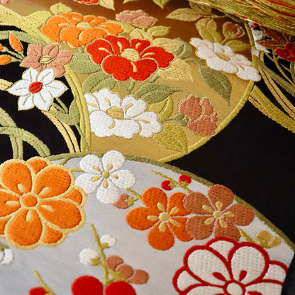 袋帯「春秋花丸文」梅垣織物