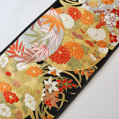 袋帯「春秋花丸文」梅垣織物