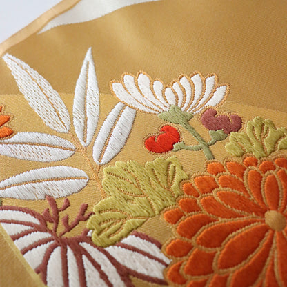 袋帯「斜取春秋花文」梅垣織物