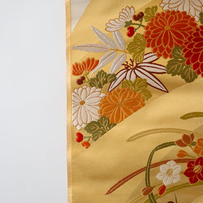 袋帯「斜取春秋花文」梅垣織物