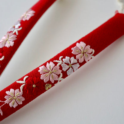 鼻緒 | 七五三 | 三歳 | 正絹 | 桜 | 刺繍 | 大原商店