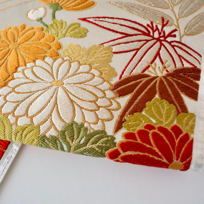 袋帯「流水菊椿文」梅垣織物