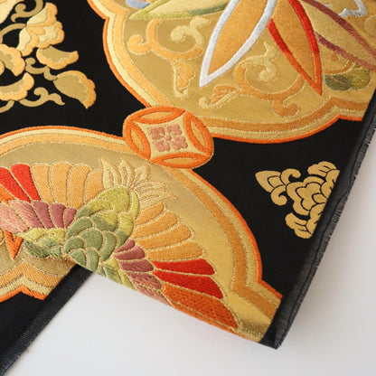 袋帯「金具花鳥文」梅垣織物