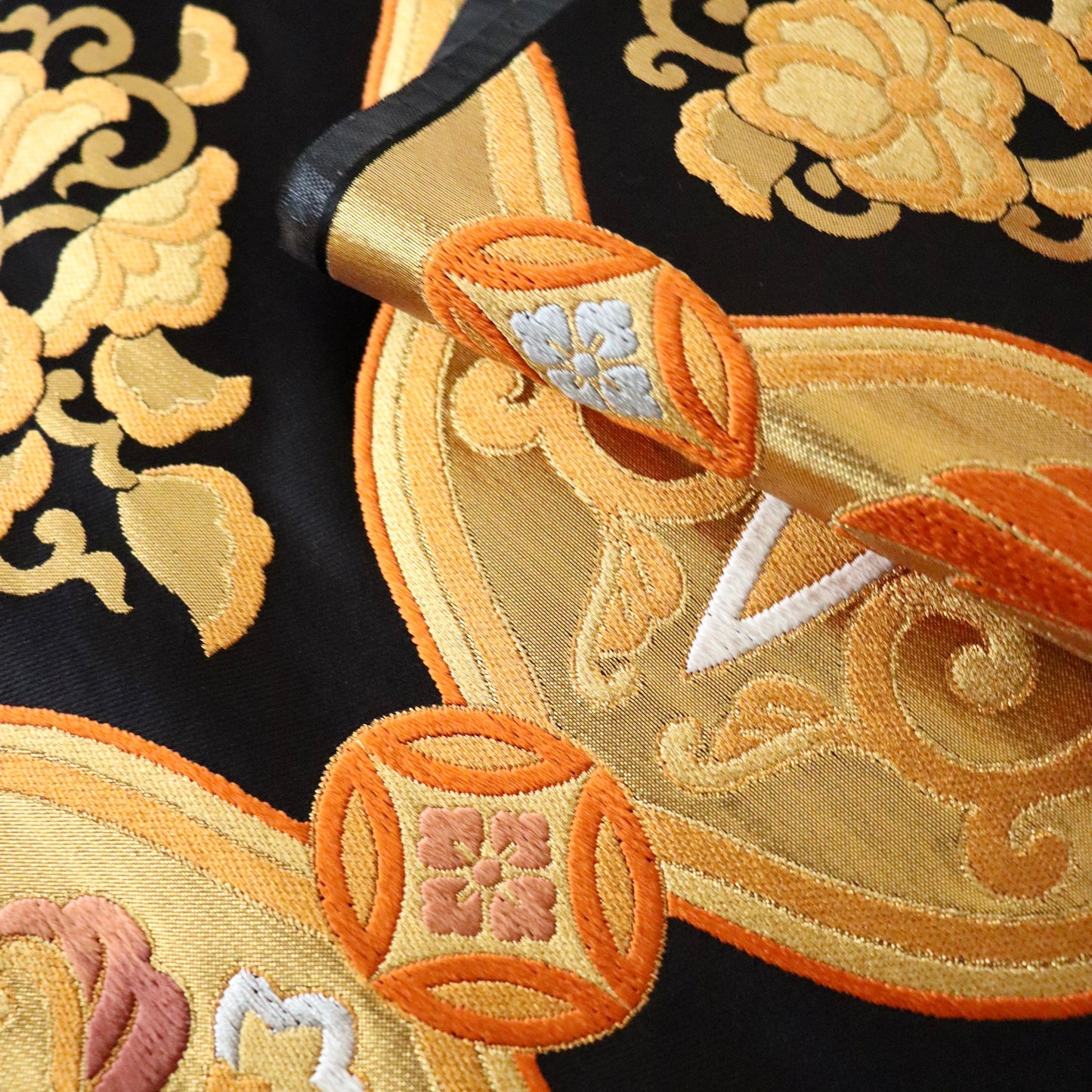 袋帯「金具花鳥文」梅垣織物