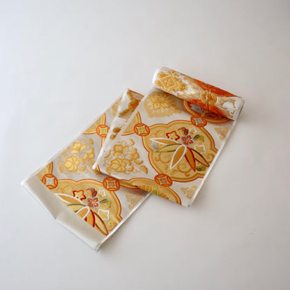 袋帯「金具花鳥文」梅垣織物