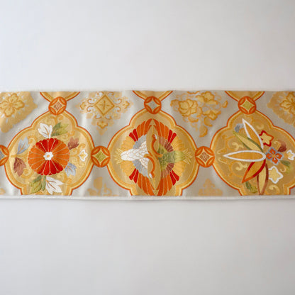 袋帯「金具花鳥文」梅垣織物