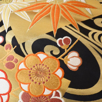 袋帯「流水色紙花文」梅垣織物