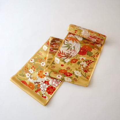 袋帯「春秋花丸文」梅垣織物