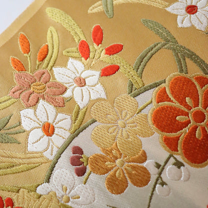 袋帯「春秋花丸文」梅垣織物