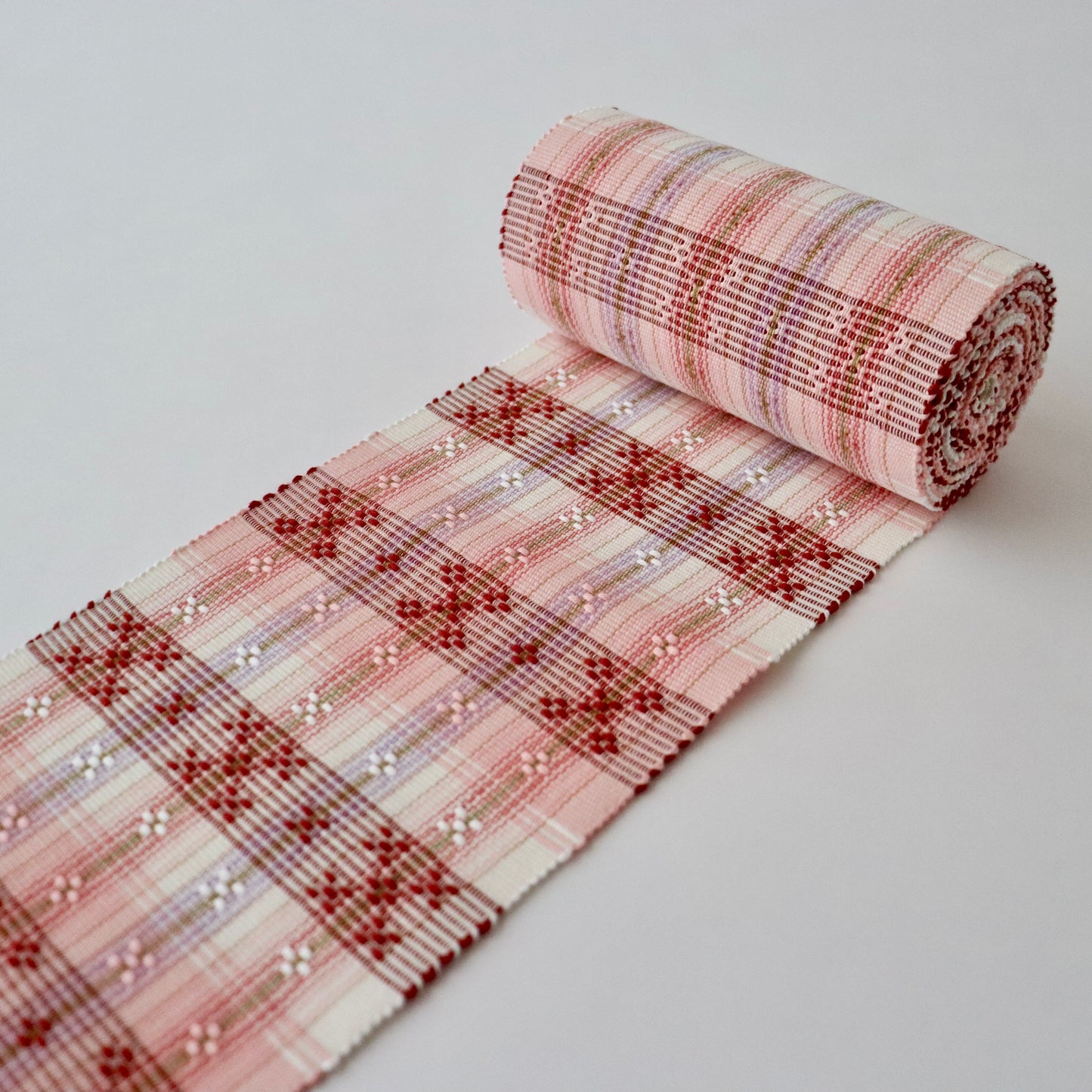 四寸帯「首里花織 - wht.p」勝連鈴奈