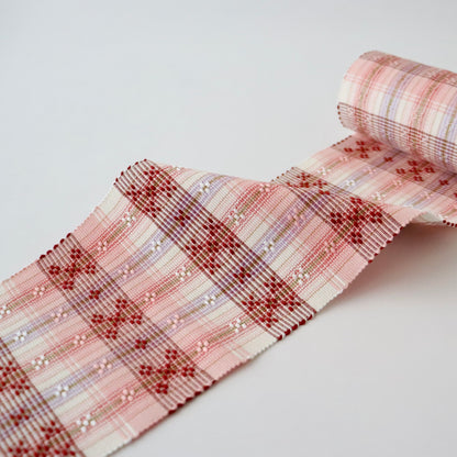 四寸帯「首里花織 - wht.p」勝連鈴奈